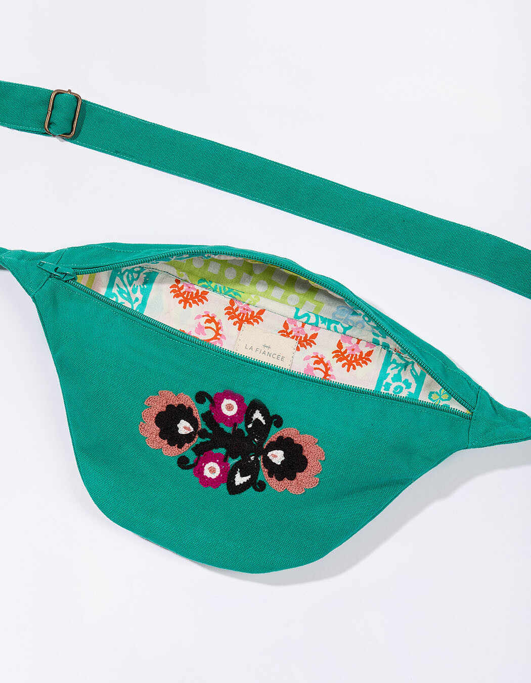 Embroidered cotton belt bag femme La Fiancée