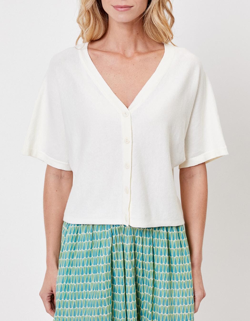Short-sleeved knit cardigan femme La Fiancée