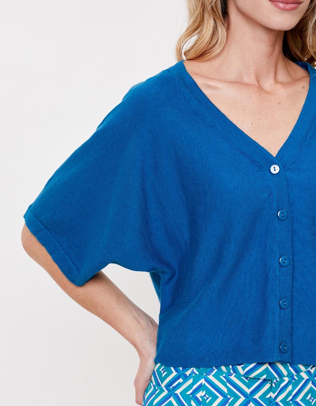 Short-sleeved knit cardigan femme La Fiancée