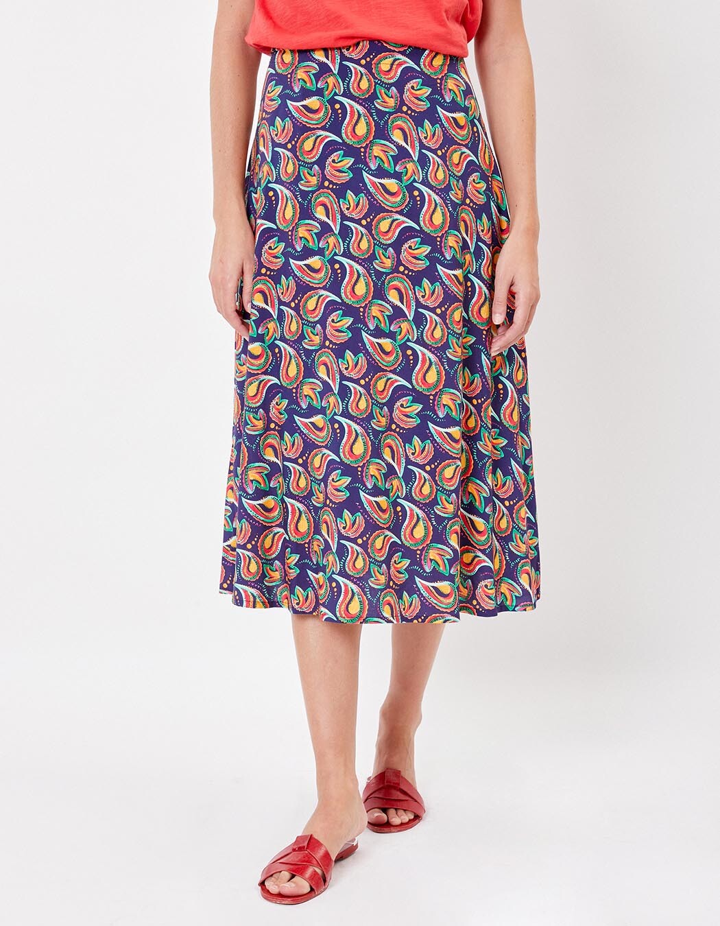 Fluid flared midi skirt femme La Fianc&eacute;e