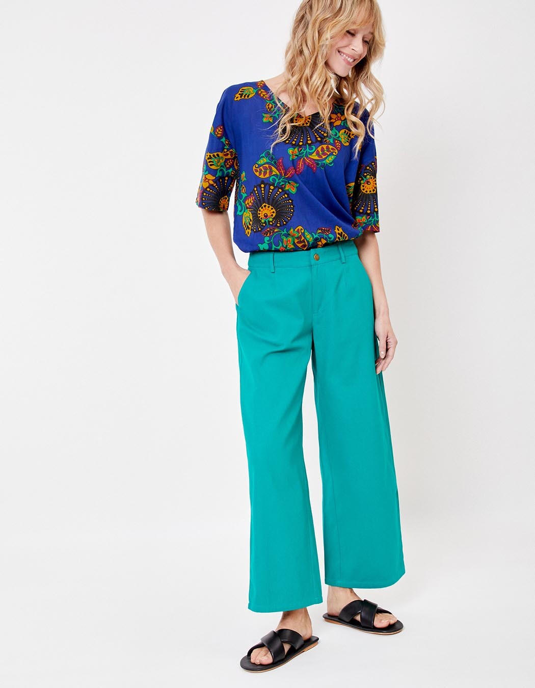 Flared 7/8 cotton pants femme La Fianc&eacute;e