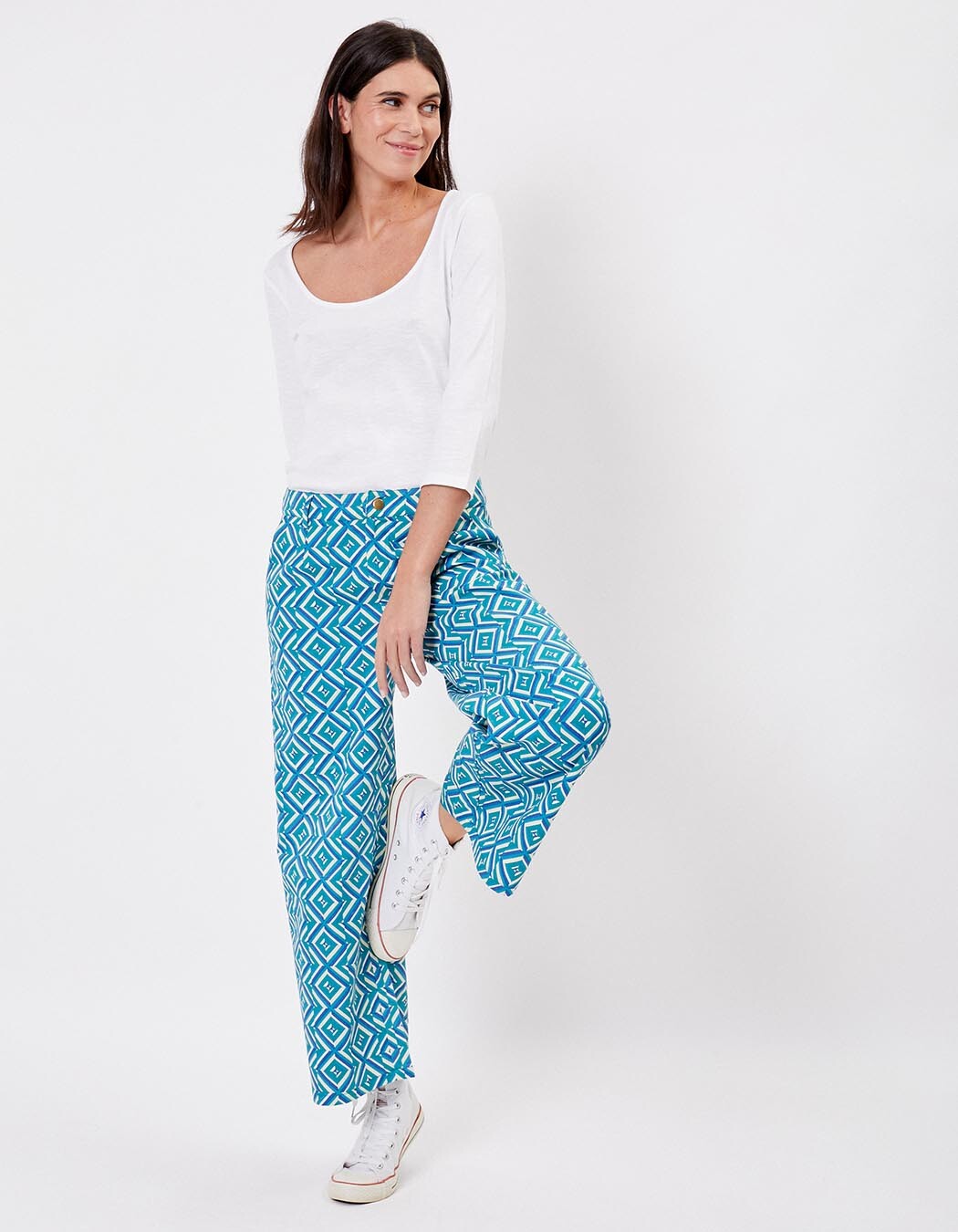 Flared 7/8 cotton pants femme La Fiancée