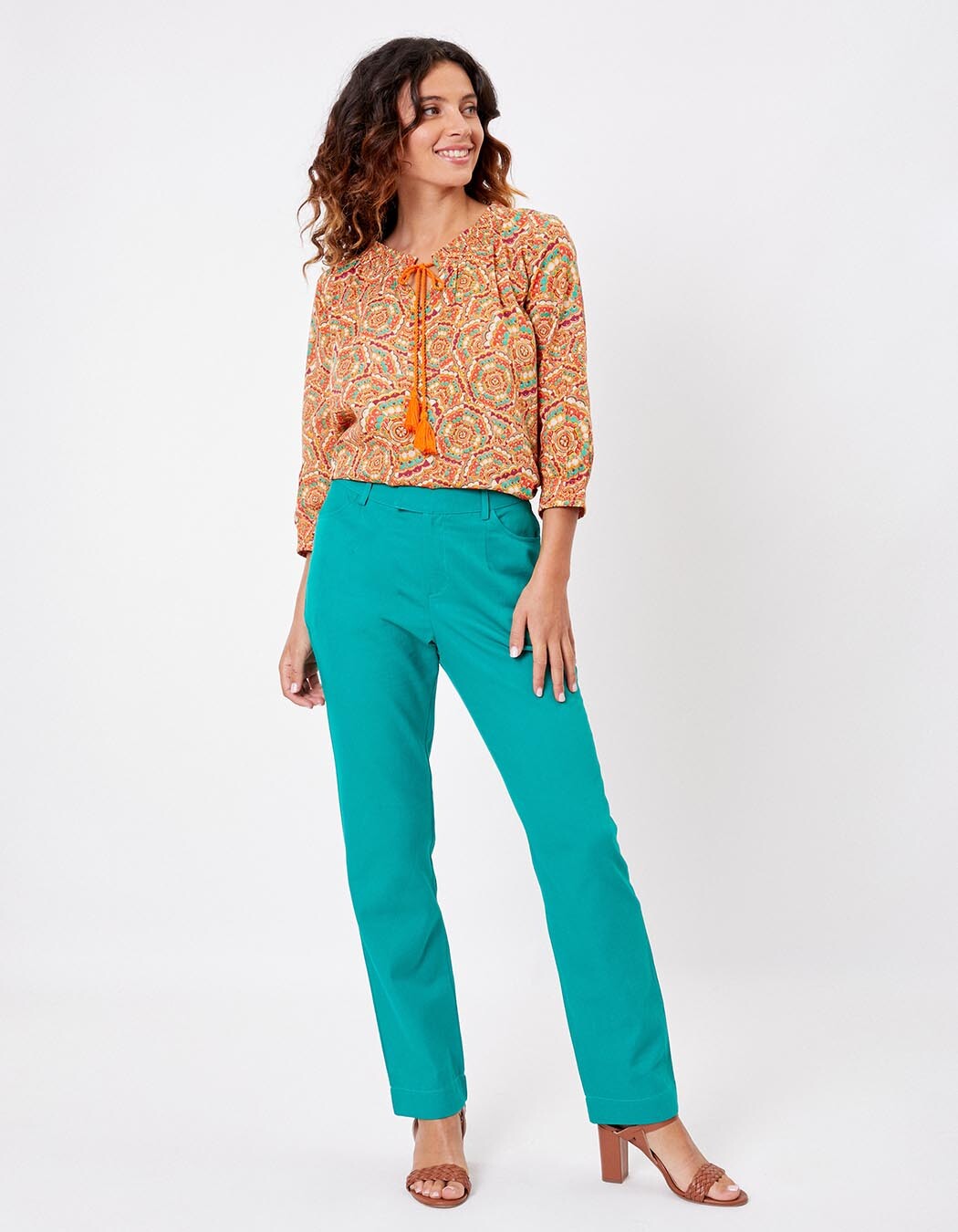Cigarette-style cotton pants femme La Fianc&eacute;e