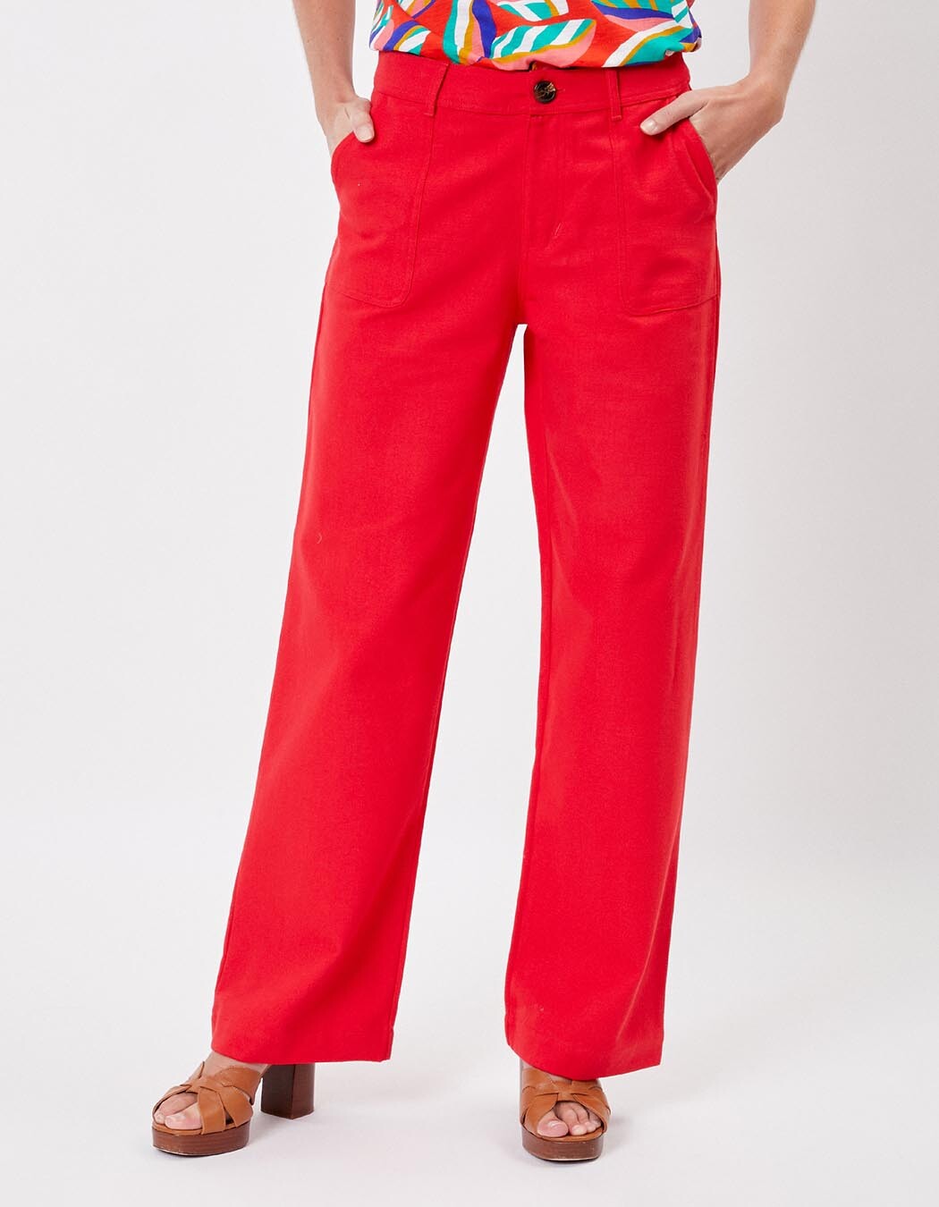 Straight thick cotton pants femme La Fianc&eacute;e
