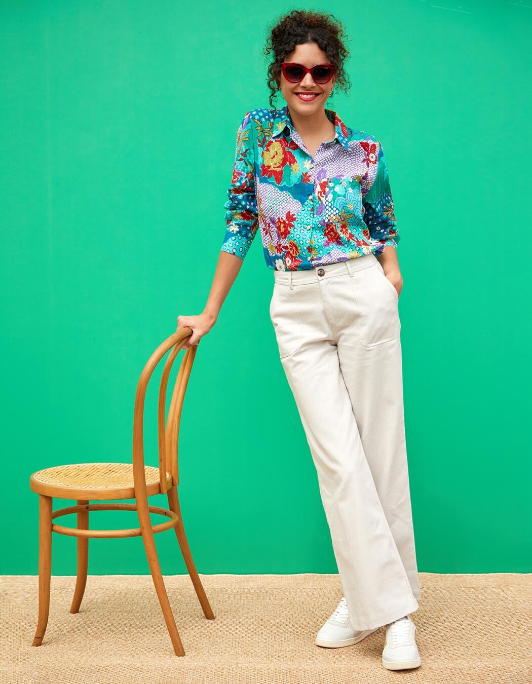 Straight thick cotton pants femme La Fiancée