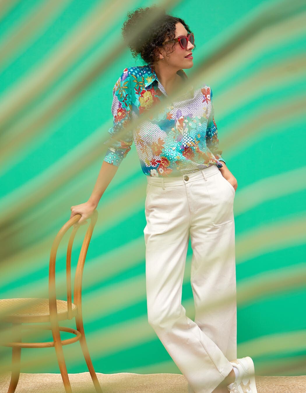 Straight thick cotton pants femme La Fiancée