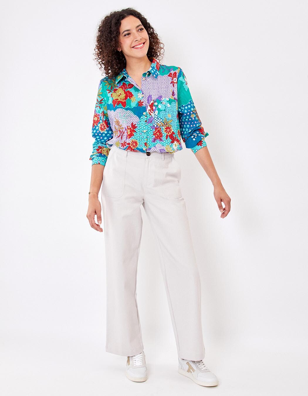 Straight thick cotton pants femme La Fiancée
