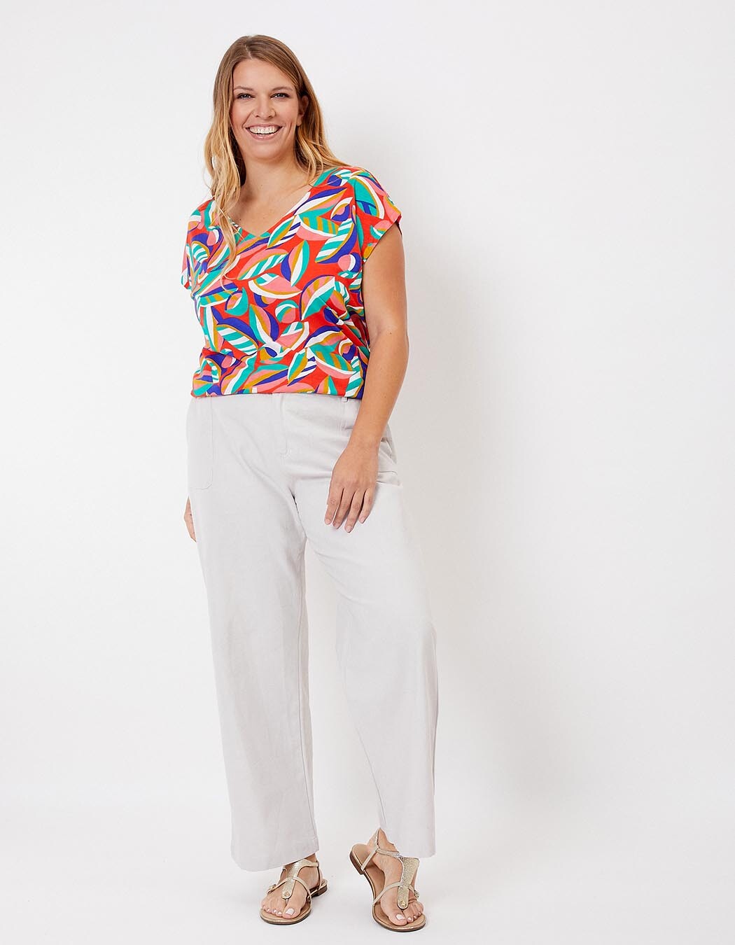 Straight thick cotton pants femme La Fiancée