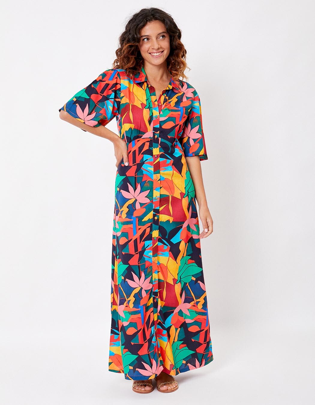 Long fluid shirt dress femme La Fianc&eacute;e