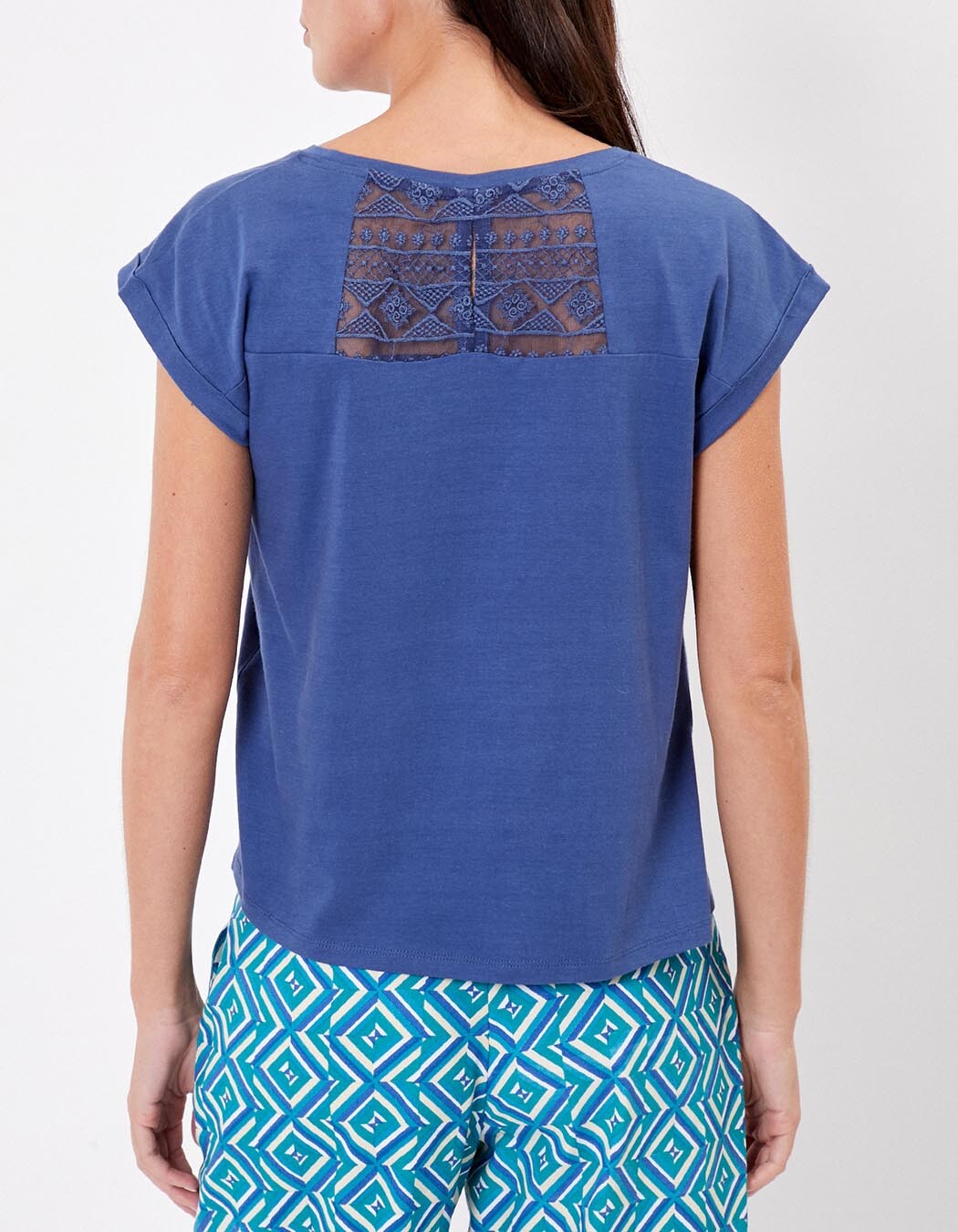 Organic cotton lace t-shirt femme La Fiancée