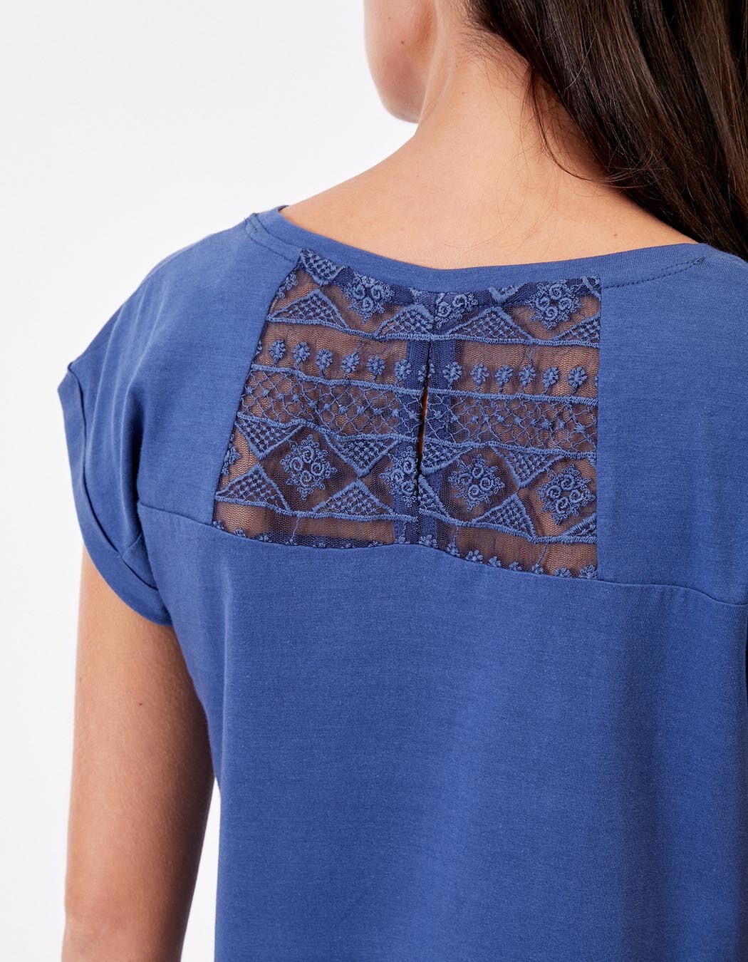Organic cotton lace t-shirt femme La Fiancée