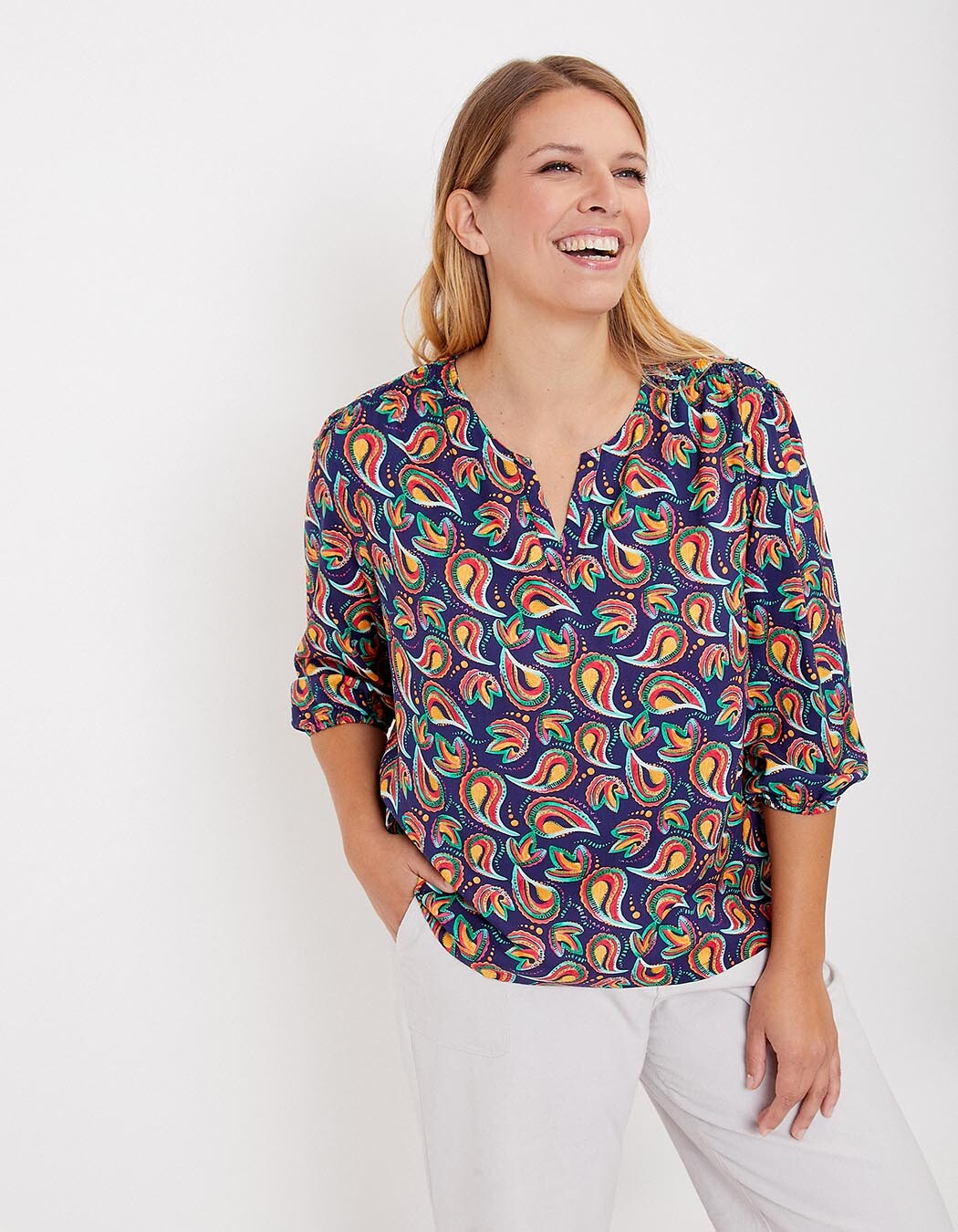 Fluid 3/4-sleeve top femme La Fianc&eacute;e