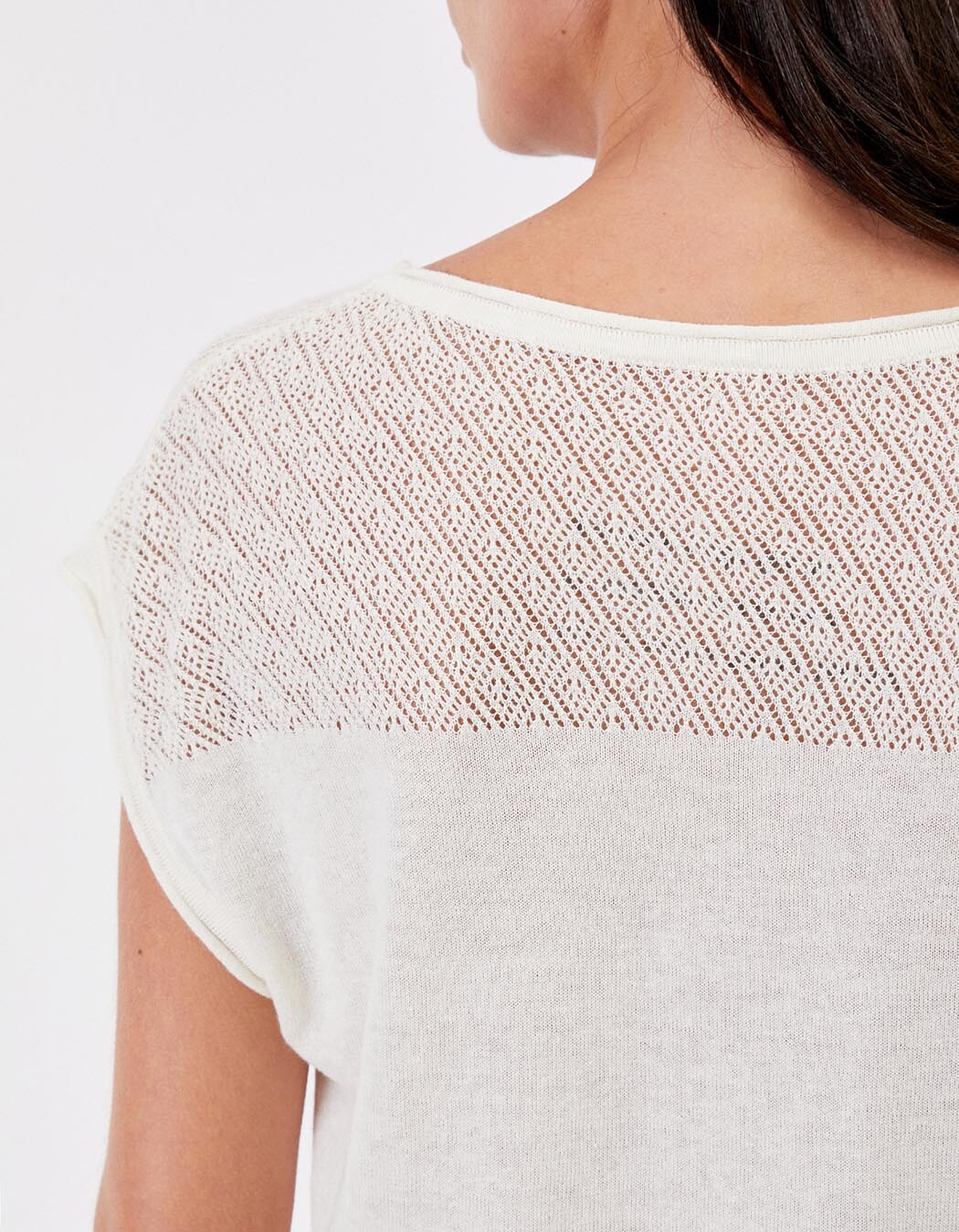 Openwork knit cotton top femme La Fianc&eacute;e