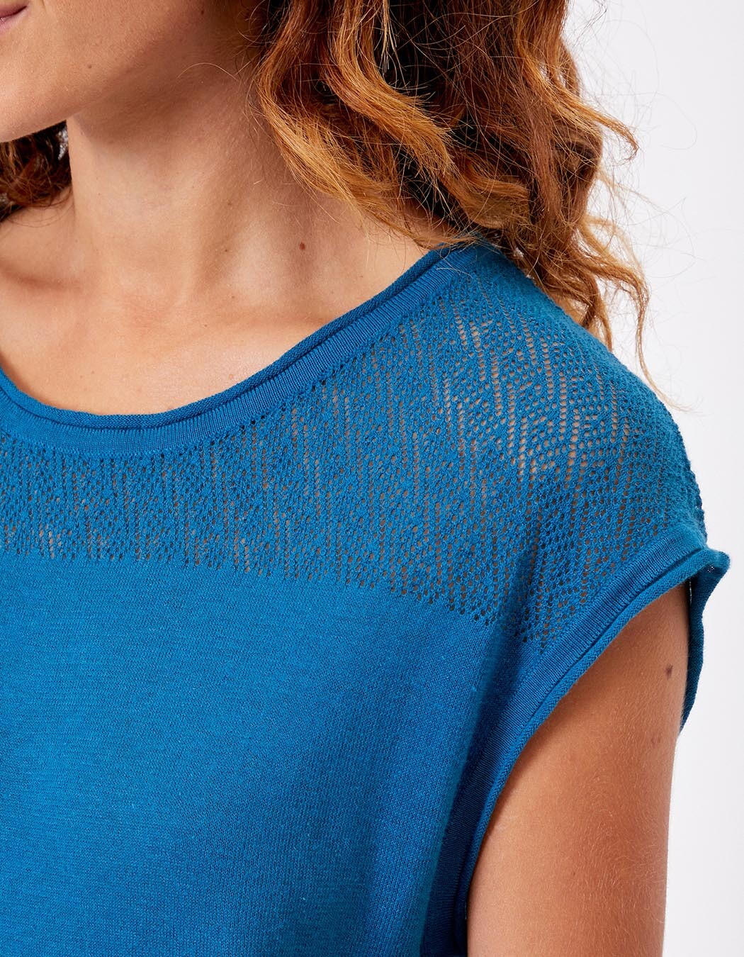 Openwork knit cotton top femme La Fiancée