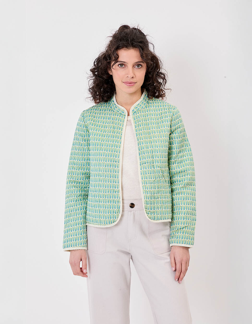 Lined quilted organic cotton jacket femme La Fiancée
