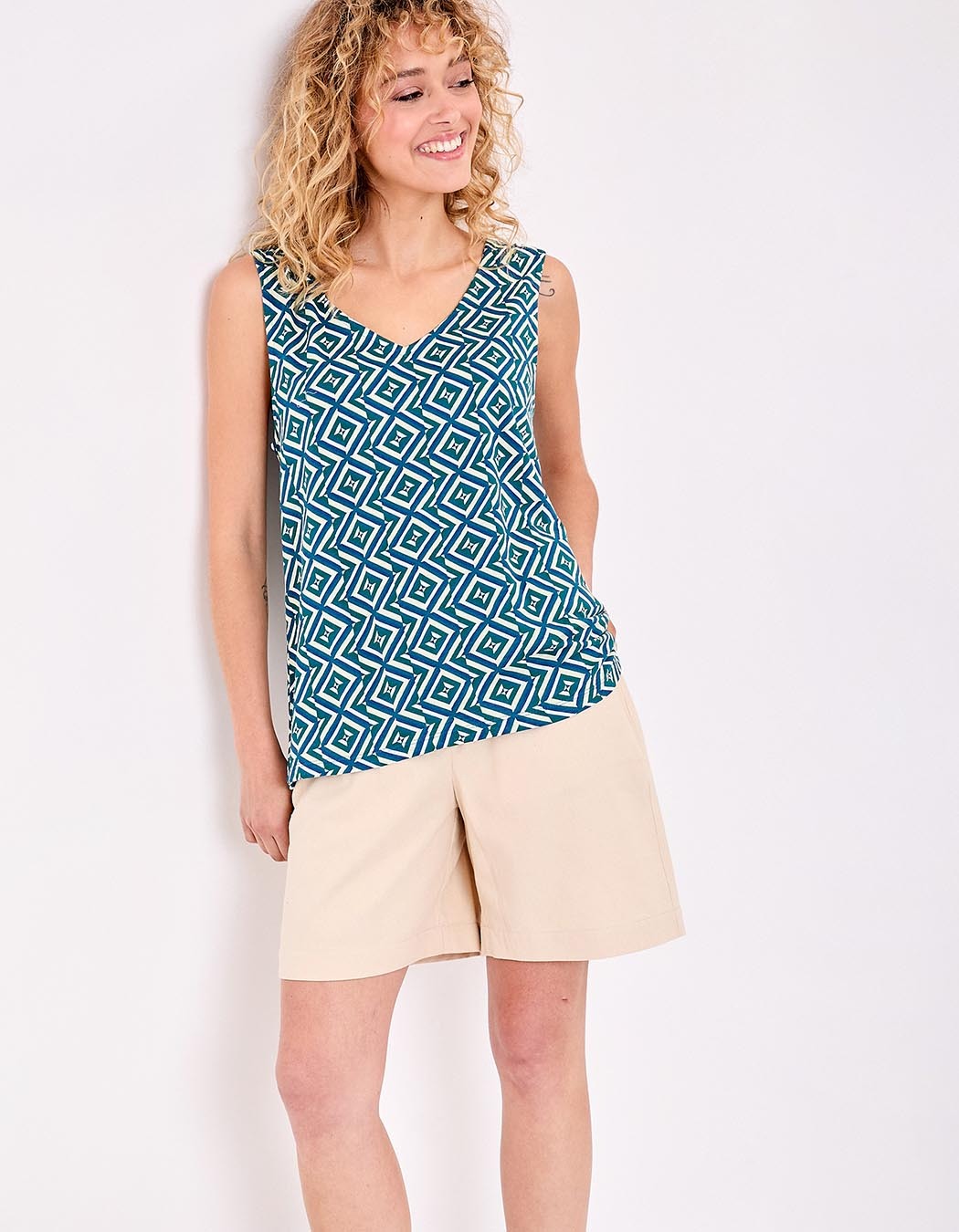 Organic cotton slub tank top femme La Fiancée