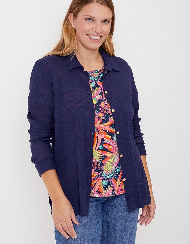 Straight organic cotton shirt femme La Fiancée