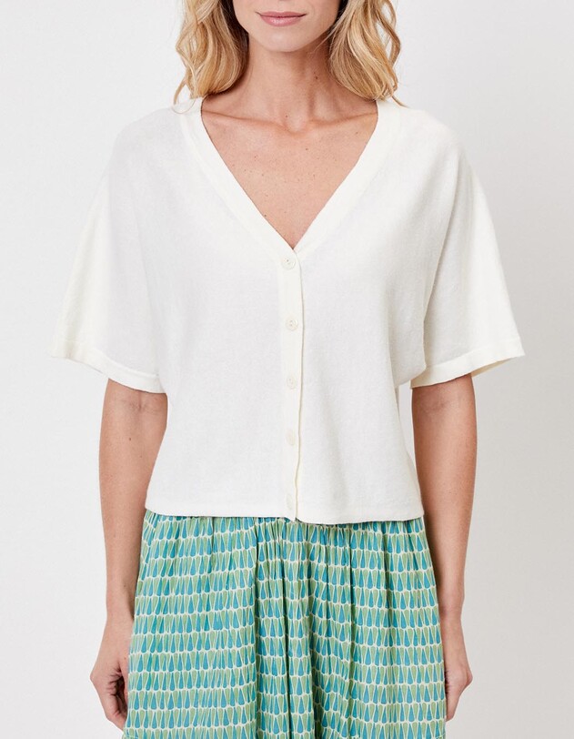 Short-sleeved knit cardigan femme La Fianc&eacute;e