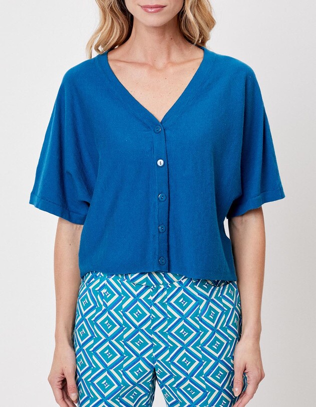 Short-sleeved knit cardigan femme La Fianc&eacute;e
