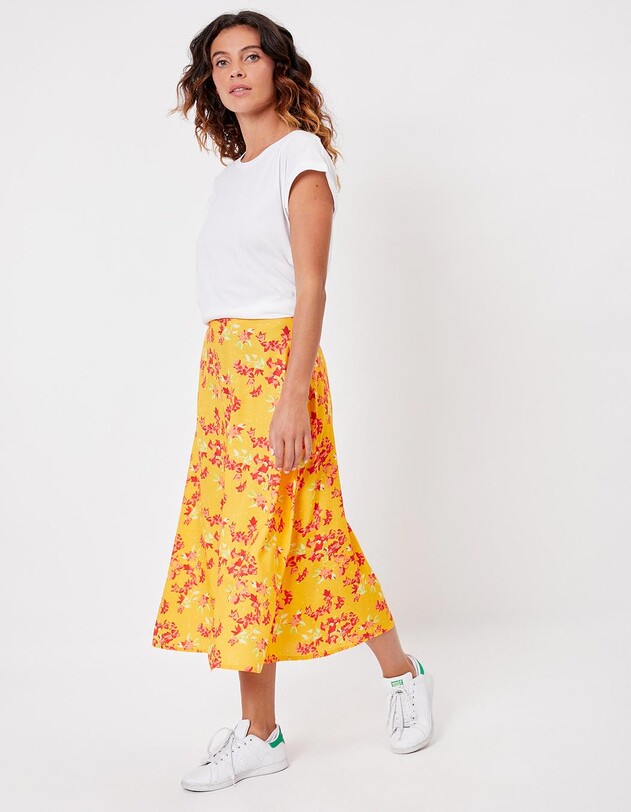 Fluid flared midi skirt femme La Fianc&eacute;e