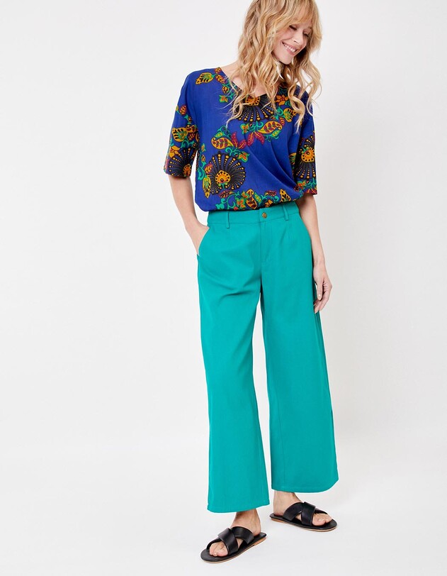 Flared 7/8 cotton pants femme La Fianc&eacute;e