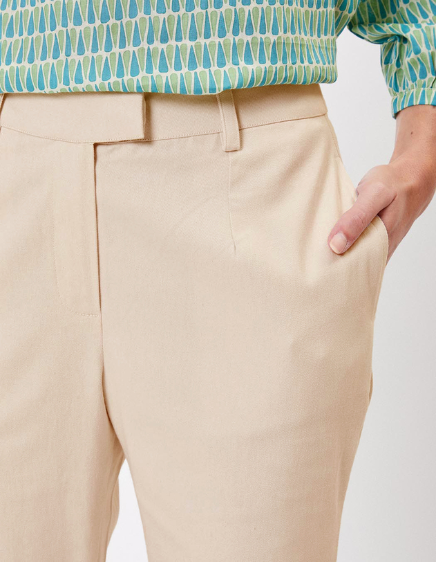 Cigarette-style cotton pants femme La Fianc&eacute;e