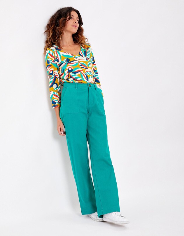 Straight thick cotton pants femme La Fianc&eacute;e