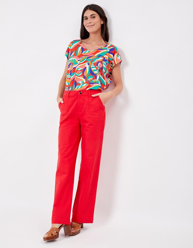 Straight thick cotton pants femme La Fianc&eacute;e
