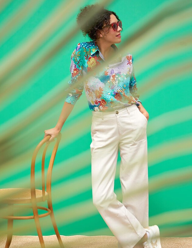 Straight thick cotton pants femme La Fianc&eacute;e