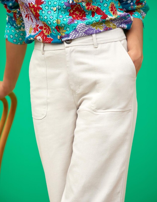 Straight thick cotton pants femme La Fianc&eacute;e