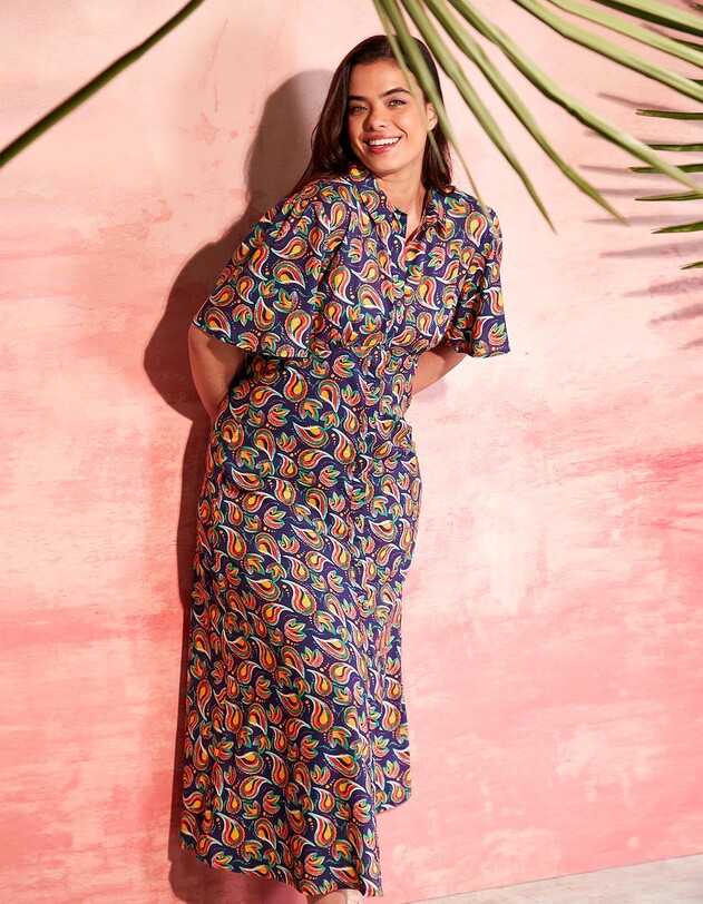 Long fluid shirt dress femme La Fianc&eacute;e