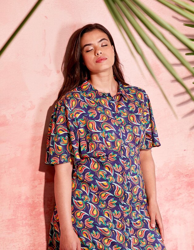 Long fluid shirt dress femme La Fianc&eacute;e