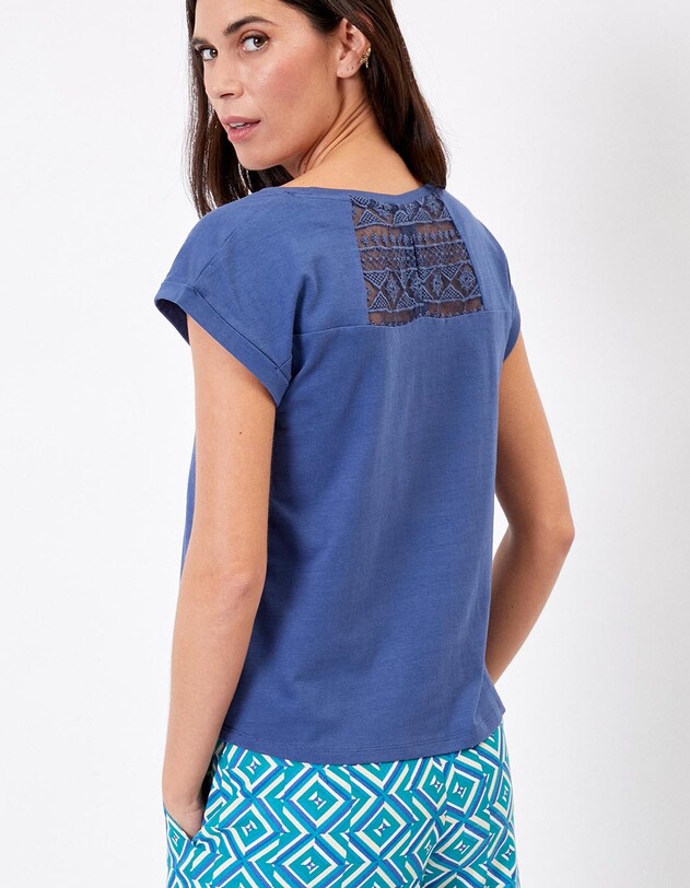 Organic cotton lace t-shirt femme La Fianc&eacute;e