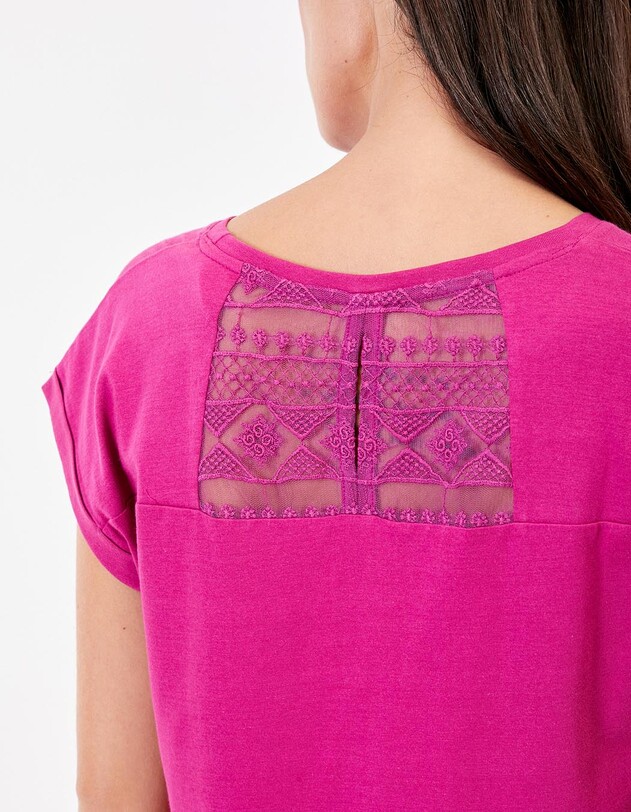 Organic cotton lace t-shirt femme La Fianc&eacute;e