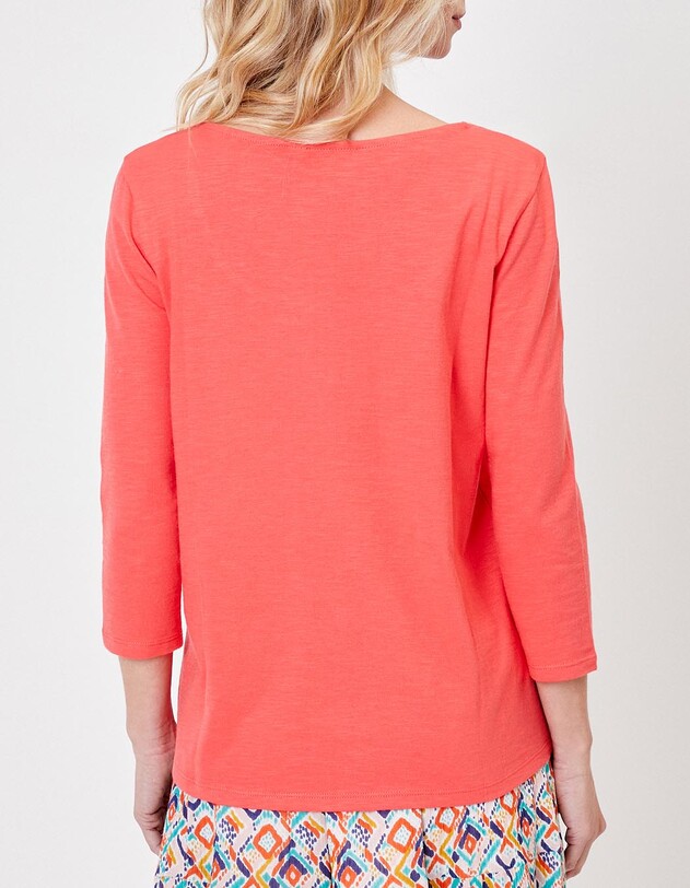 Plain organic cotton slub t-shirt 3/4 sleeves femme La Fianc&eacute;e