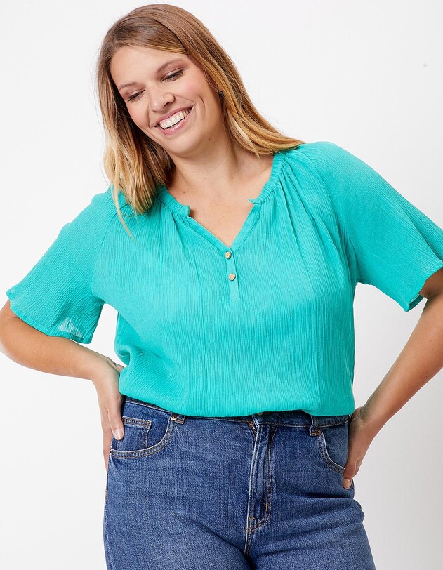 Tunisian collar organic cotton top femme La Fianc&eacute;e