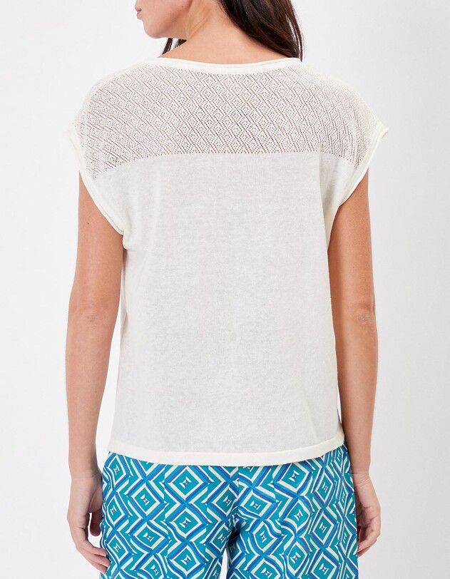 Openwork knit cotton top femme La Fianc&eacute;e