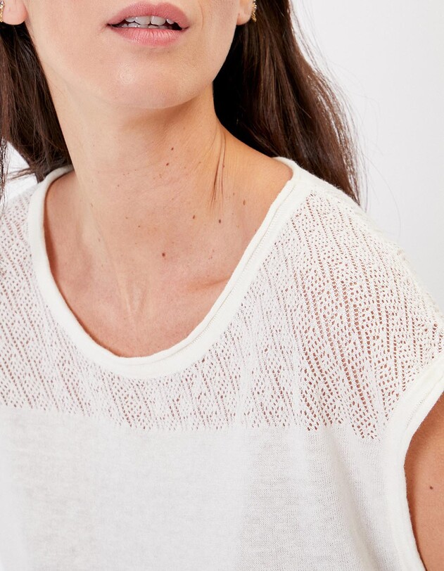 Openwork knit cotton top femme La Fianc&eacute;e