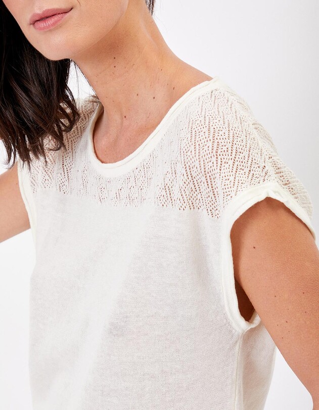Openwork knit cotton top femme La Fianc&eacute;e
