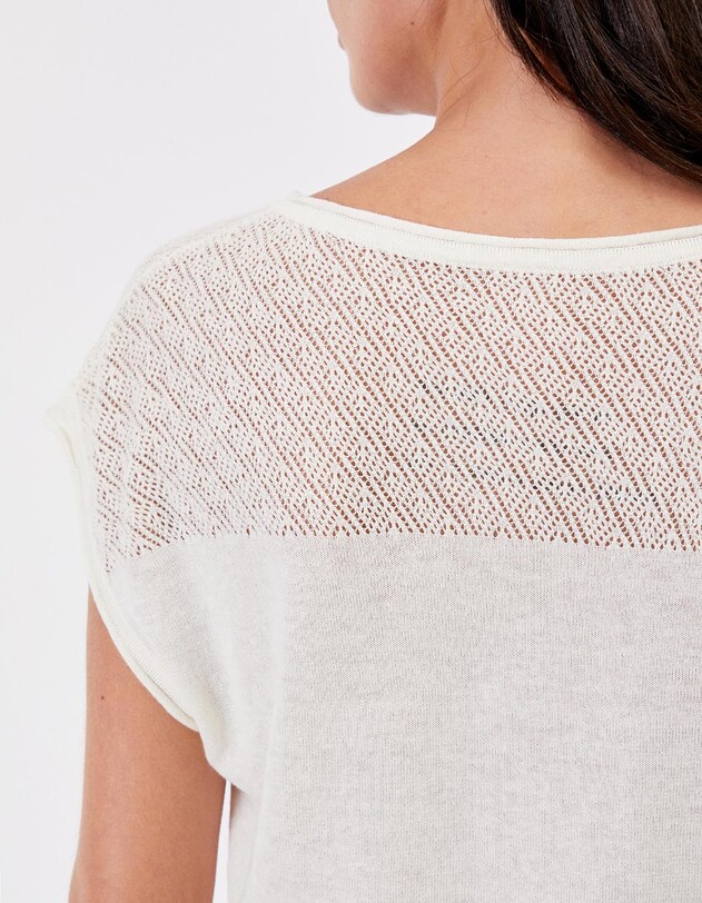 Openwork knit cotton top femme La Fianc&eacute;e