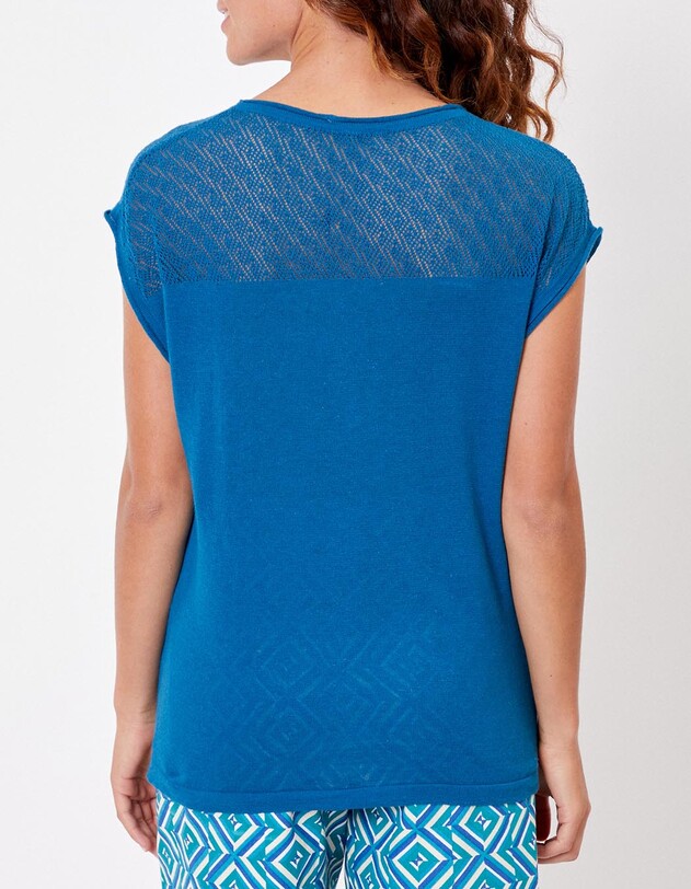 Openwork knit cotton top femme La Fianc&eacute;e