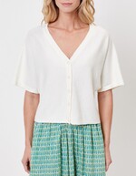 Short-sleeved knit cardigan femme La Fiancée