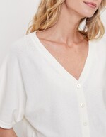 Short-sleeved knit cardigan femme La Fiancée