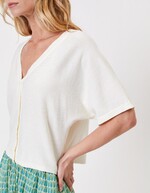 Short-sleeved knit cardigan femme La Fiancée