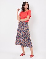 Fluid flared midi skirt femme La Fianc&eacute;e