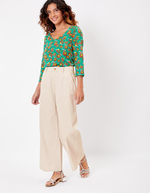 Flared 7/8 cotton pants femme La Fianc&eacute;e