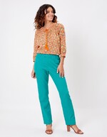 Cigarette-style cotton pants femme La Fianc&eacute;e
