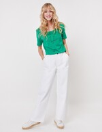 Straight thick cotton pants femme La Fiancée