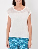Openwork knit cotton top femme La Fianc&eacute;e