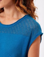 Openwork knit cotton top femme La Fiancée